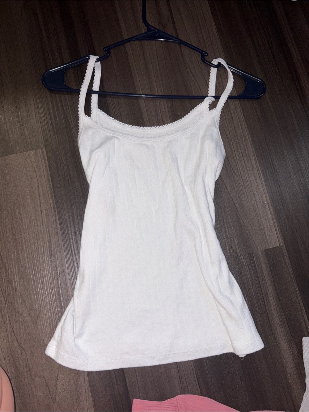 Classic White Ribbed Camisole Tank - Lightweight Spaghetti Strap